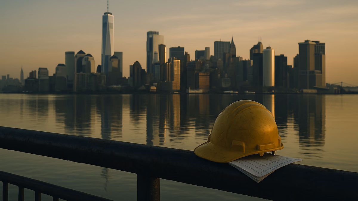 Lower Manhattan skyline with the World Trade Center site, the area covered by New York's WTC-12 workers' compensation registration