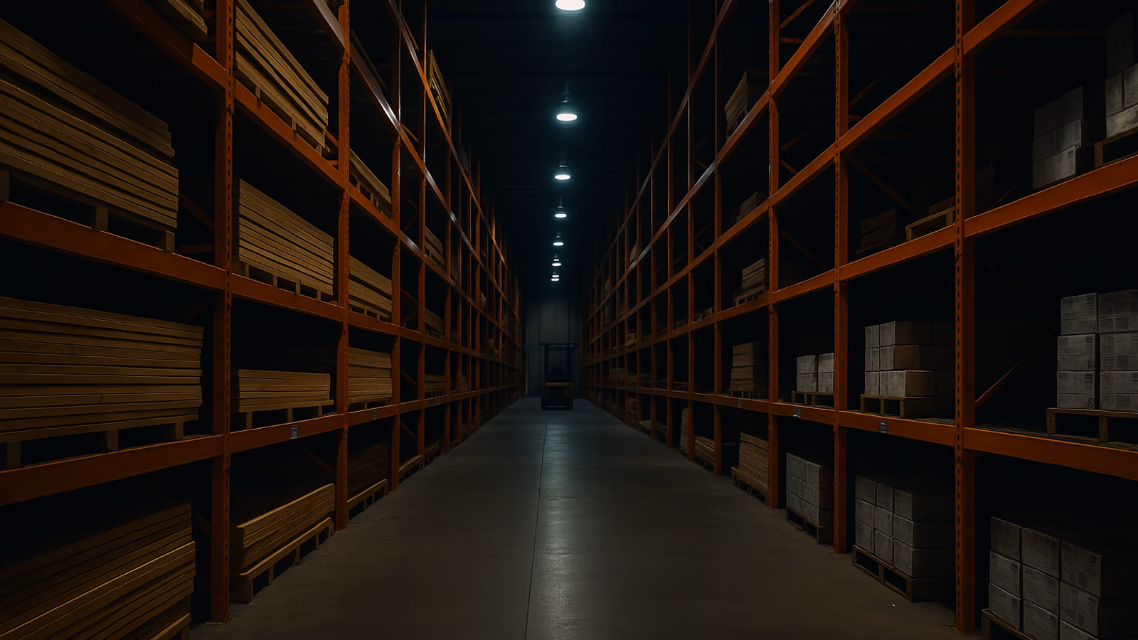 Big-box home improvement warehouse aisle with orange steel racking — Home Depot employment lawyer for New York workers